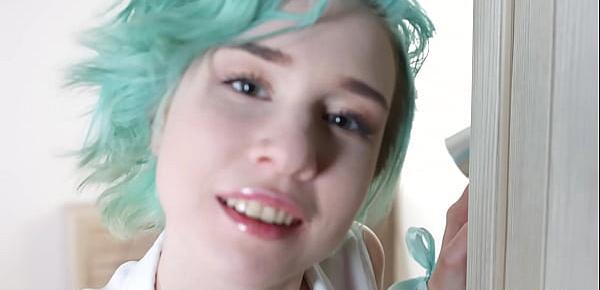  18videoz - Blue-haired teeny Eva Abel anal debut
